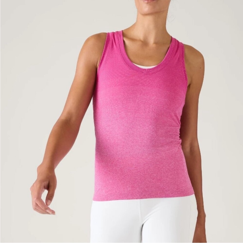 Athleta Pink Fuchsia Ombre Striped Athletic Yoga Racerback Tank Top Yoga Top S